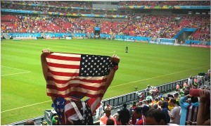 American flag at world cup game in Brazil