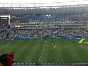 Soccer game in the stadium