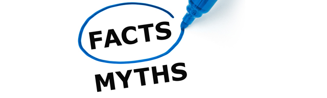 A blue pen circles the word 'Facts' above the word 'Myths'