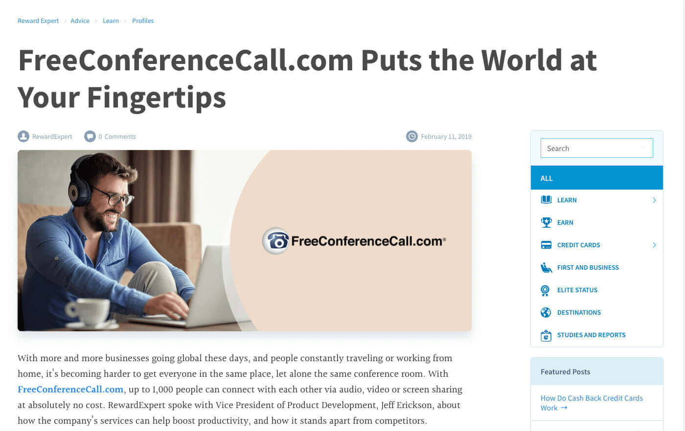 FreeConferenceCall.com At Your Fingertips