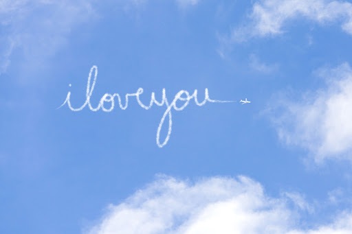 I love you written in sky