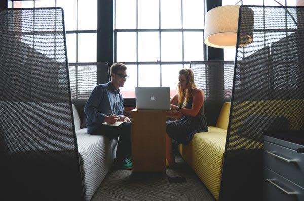 Two people having a video conference